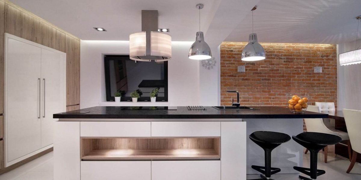 black and white kitchen